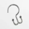 For Living Shower Curtain Double Hook, Chrome, 12-pk