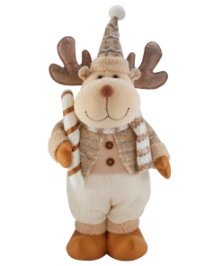 For Living Fabric Christmas Moose With Sweater Décor, 18-in