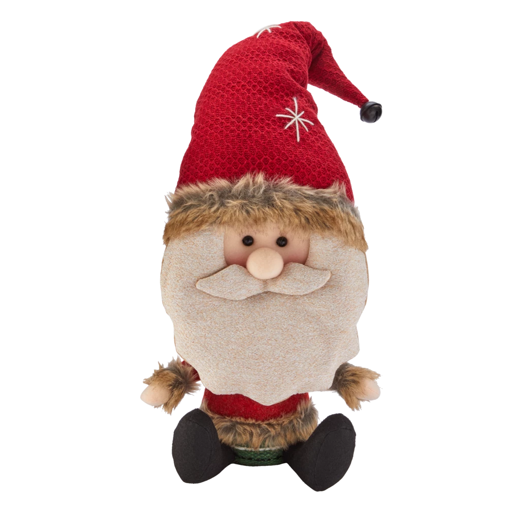 For Living Fabric Christmas Bighead Santa Décor, 28-in