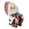 For Living Fabric Christmas Sport Toboggan Snowman Décor, 5-in
