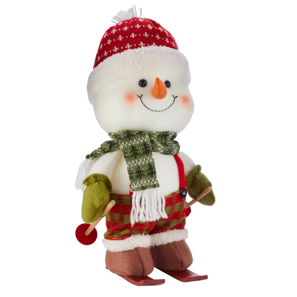 For Living Fabric Christmas On Skis Sports Snowman Décor, 5 1/2-in