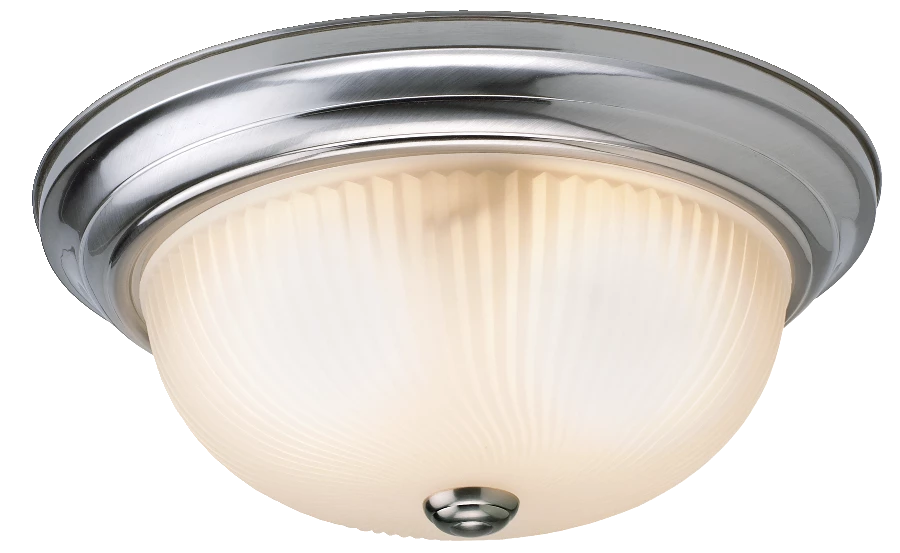 For Living 2-Light Frosted Swirl Glass Shade Flush Mount Ceiling Light Fixture, Brushed Pewter, 10-in - Image 2