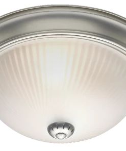 For Living 2-Light Frosted Swirl Glass Shade Flush Mount Ceiling Light Fixture, Brushed Pewter, 10-in