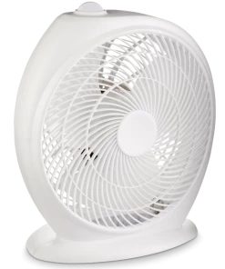For Living Compact Portable Table/Desk Fan, 2-Speed, White, 10-in