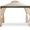 For Living Square Outdoor/Patio Soft-Top Gazebo W/ Netting & Canopy, Beige, 10x10-ft