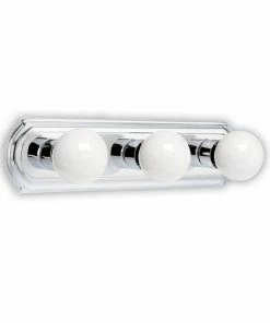 For Living 3-Light Curved Bar Vanity Light Fixture, 18-in, Chrome