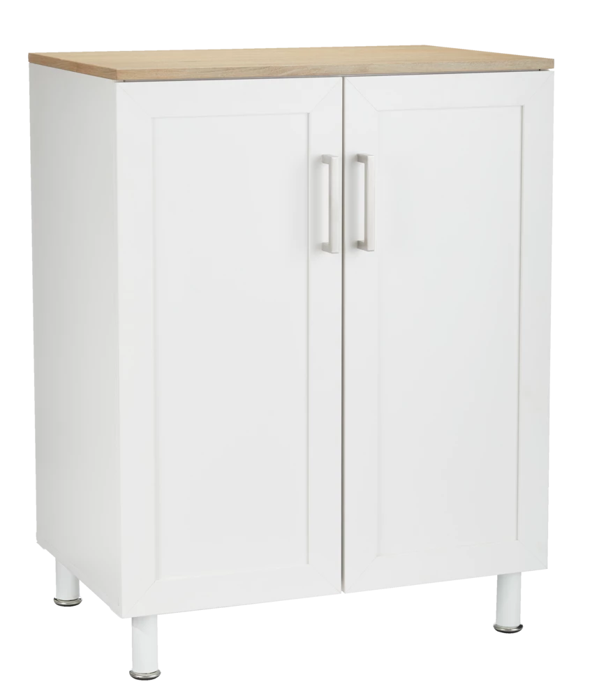 For Living 2-Door Base Laundry Cabinet, 27-in, White