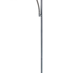 For Living 2-Light Frosted Plastic Shade Floor Lamp, 71.3-in, Silver