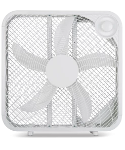 For Living Plastic 5-Blade Portable Box/Floor Fan, 2-Speed,White, 20-in