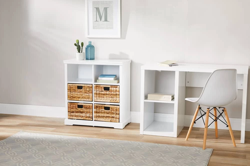 For Living 4-Drawer 2-Shelf Storage Cabinet, White - Image 7