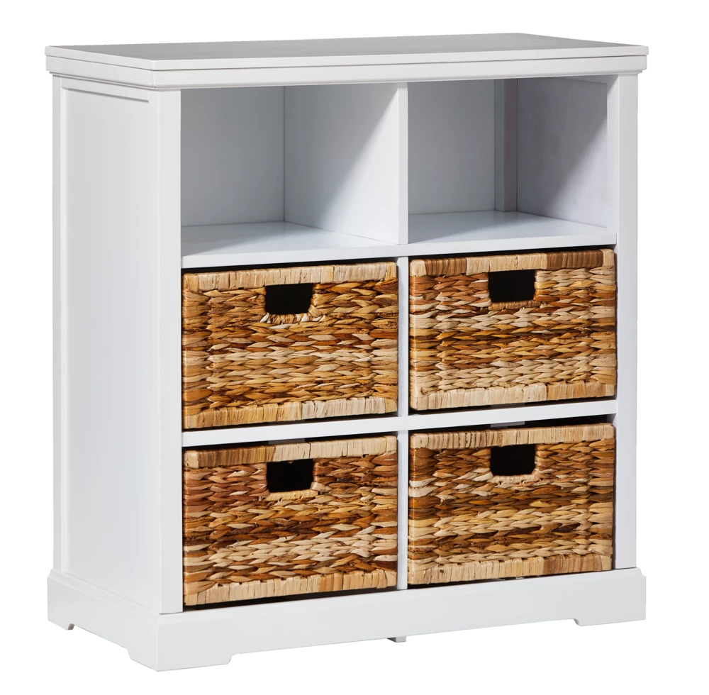 For Living 4-Drawer 2-Shelf Storage Cabinet, White - Image 2