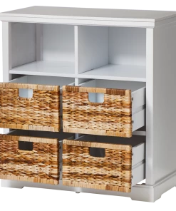 For Living 4-Drawer 2-Shelf Storage Cabinet, White