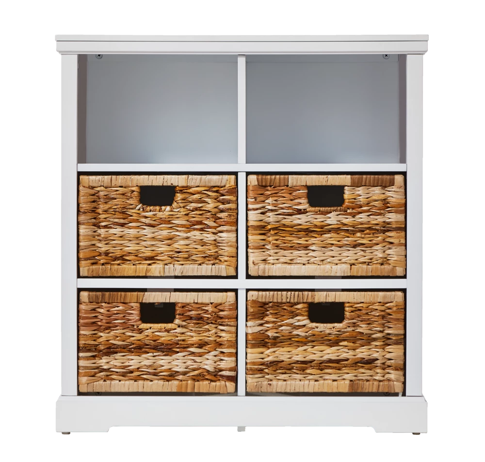 For Living 4-Drawer 2-Shelf Storage Cabinet, White - Image 4