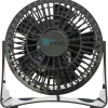 For Living Compact Personal Table/Desk Fan, Single Speed, Black, 4-in