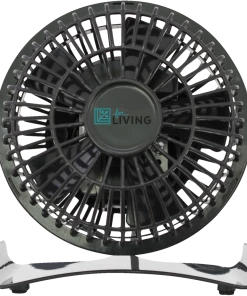 For Living Compact Personal Table/Desk Fan, Single Speed, Black, 4-in