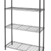 For Living Metal 4-Tier Adjustable Wire Storage Shelves/Unit, Black