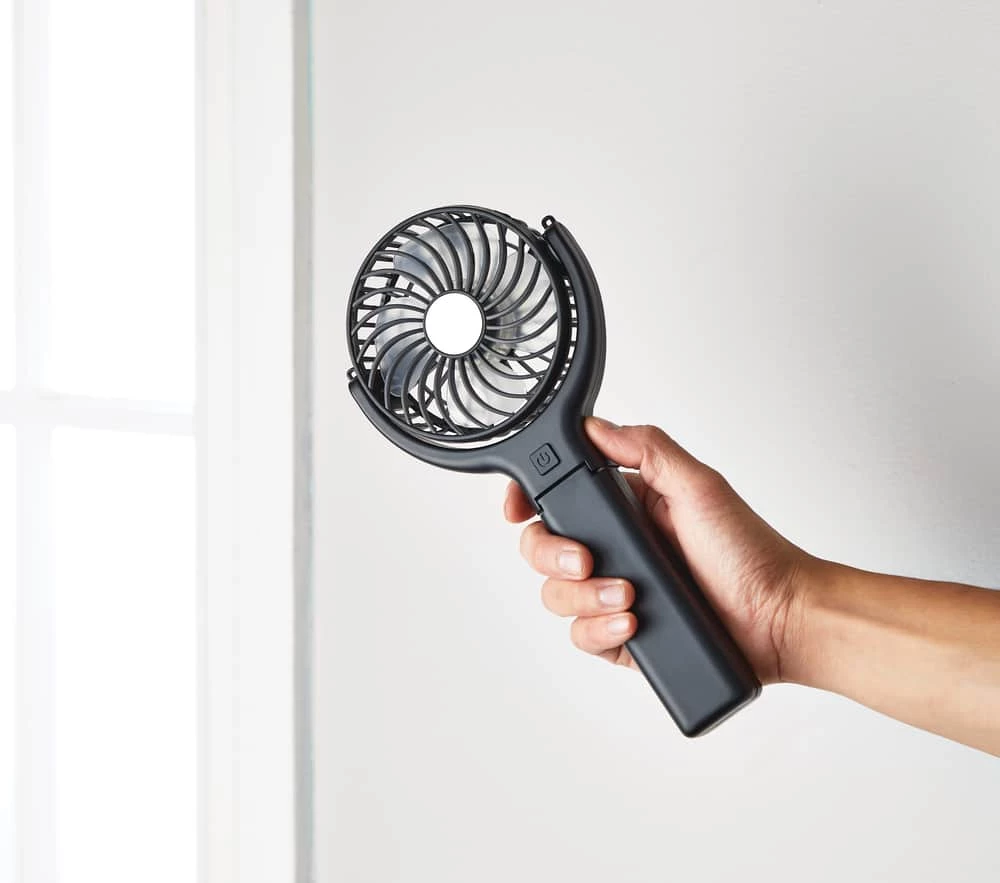 For Living USB & Battery Portable Table/Desk Fan, Black, 4-in - Image 3