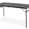 For Living 5-ft Portable Plastic And Metal Folding Table With Handle, Black
