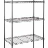 For Living Metal 5-Tier Adjustable Wire Shelving Storage Unit, Black