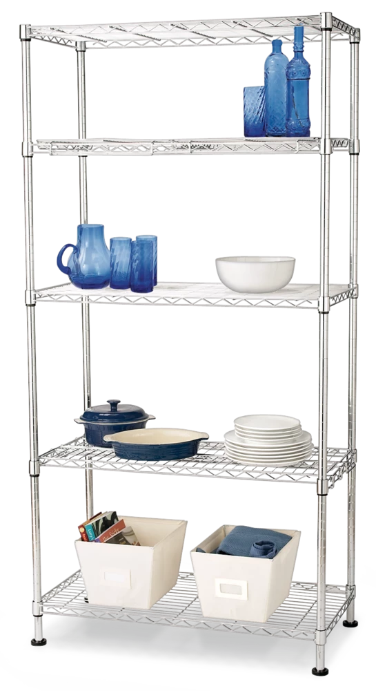 For Living 5-Tier Wire Shelving Storage Unit, Chrome - Image 2