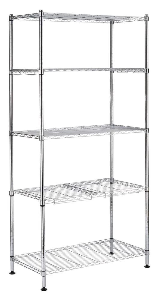 For Living 5-Tier Wire Shelving Storage Unit, Chrome