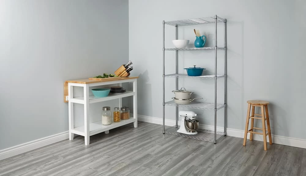 For Living 5-Tier Wire Shelving Storage Unit, Chrome - Image 3