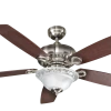 For Living Olympia Reversible 5-Blade 3-Speed Ceiling Fan With Lighting & Remote, 52-in, Wench Wood/Cherry