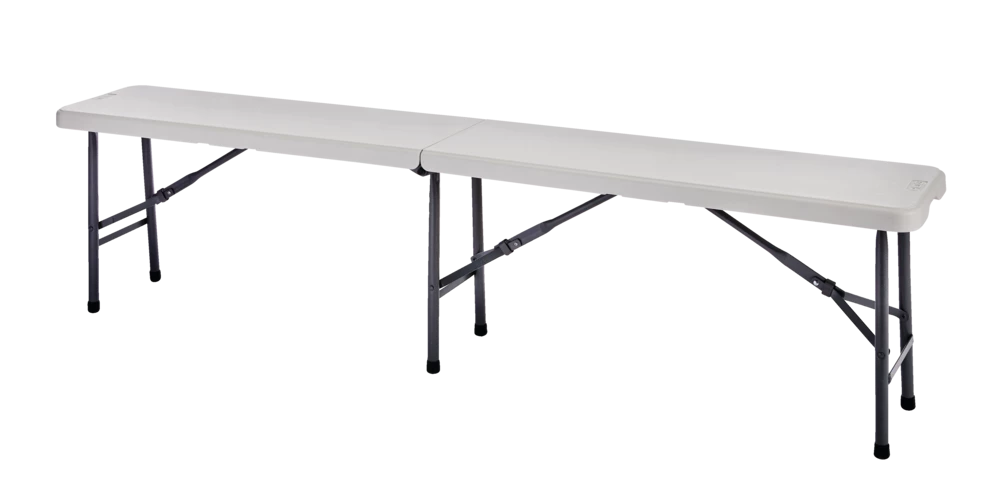 For Living 6-ft Portable Indoor/Outdoor Plastic & Metal Centre Folding Bench, White