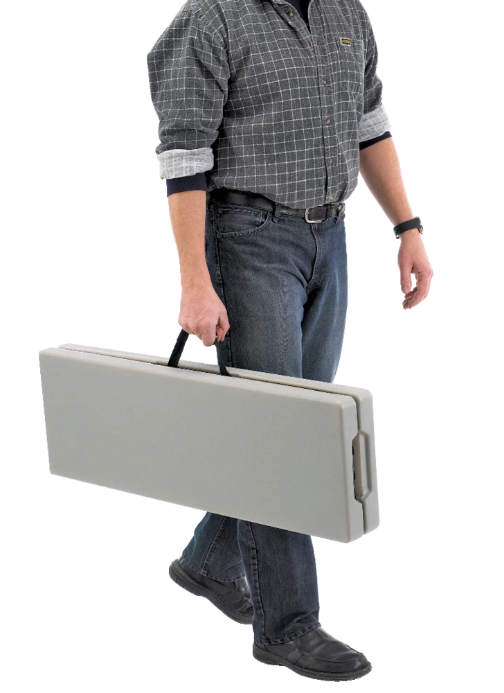 For Living 6-ft Portable Indoor/Outdoor Plastic & Metal Centre Folding Bench, White - Image 4