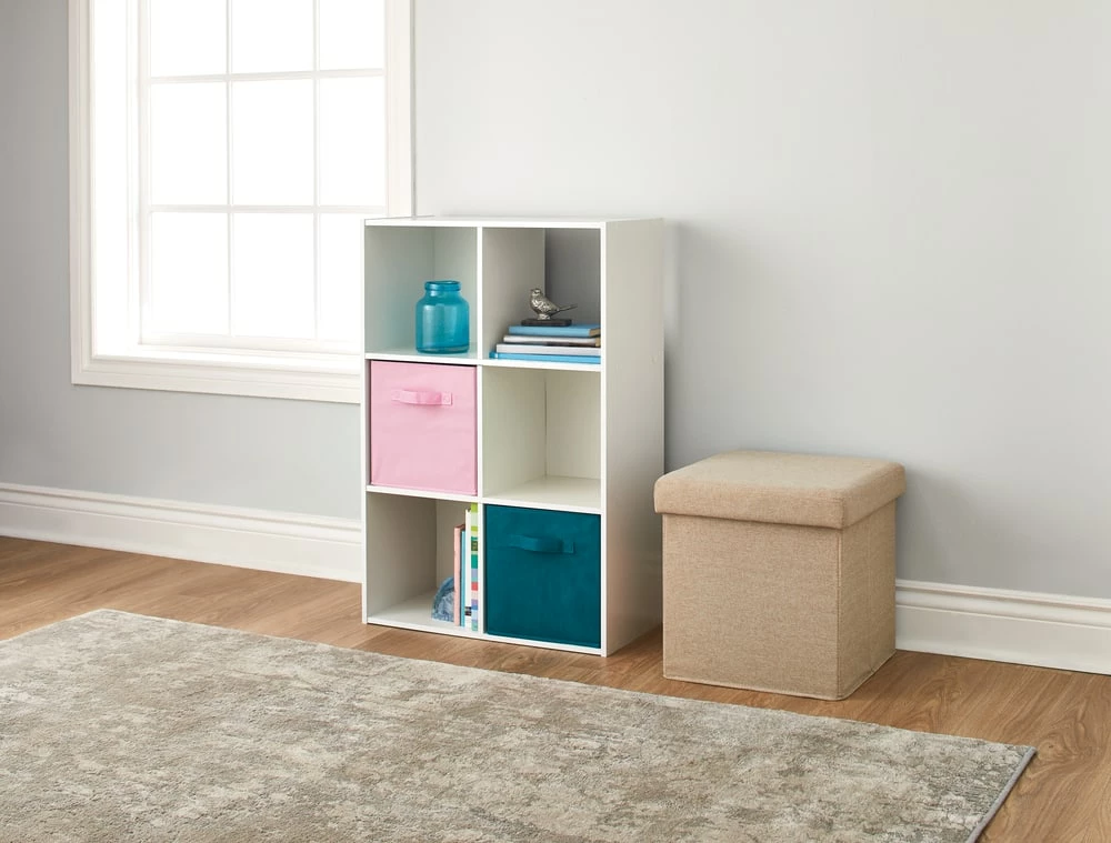 For Living 6-Cube Storage Organizer, Bookcase/Bookshelf, White - Image 8