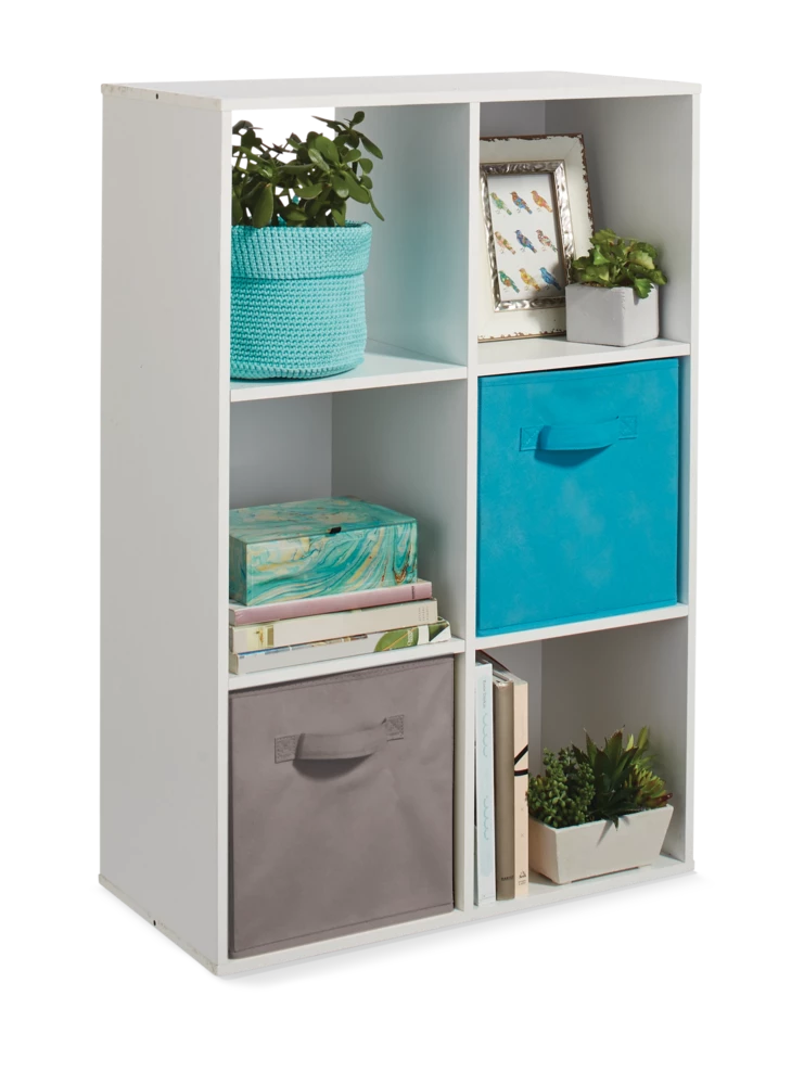 For Living 6-Cube Storage Organizer, Bookcase/Bookshelf, White - Image 5