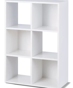 For Living 6-Cube Storage Organizer, Bookcase/Bookshelf, White