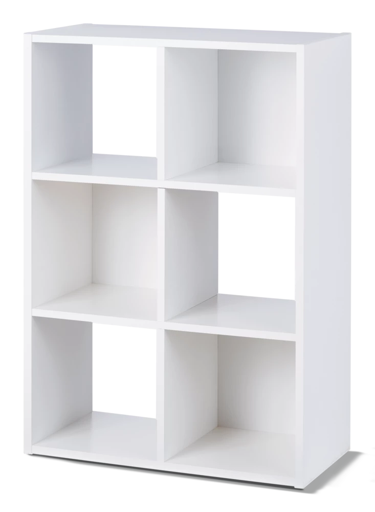 For Living 6-Cube Storage Organizer, Bookcase/Bookshelf, White
