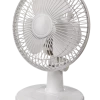 For Living Tilt-Head Table/Desk Fan W/Clip, 2-Speed, Black, 6-in