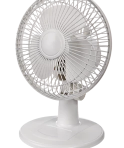 For Living Tilt-Head Table/Desk Fan W/Clip, 2-Speed, Black, 6-in