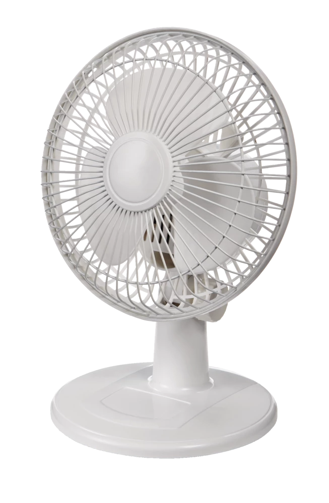 For Living Tilt-Head Table/Desk Fan W/Clip, 2-Speed, Black, 6-in