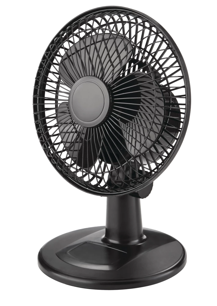 For Living Tilt-Head Table/Desk Fan W/Clip, 2-Speed, Black, 6-in - Image 2
