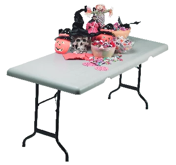 For Living 6-ft Portable Indoor/Outdoor Plastic & Metal Folding Table With Handle, White - Image 5