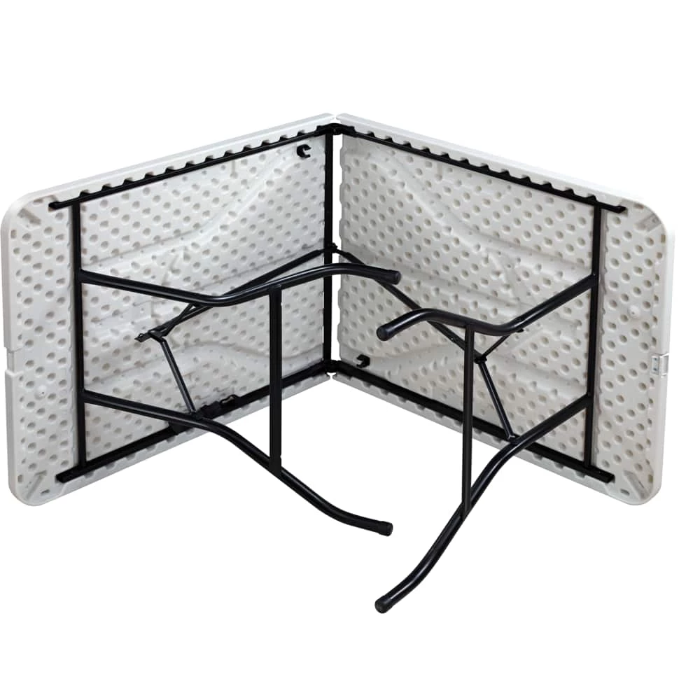 For Living 6-ft Portable Indoor/Outdoor Plastic & Metal Folding Table With Handle, White - Image 14