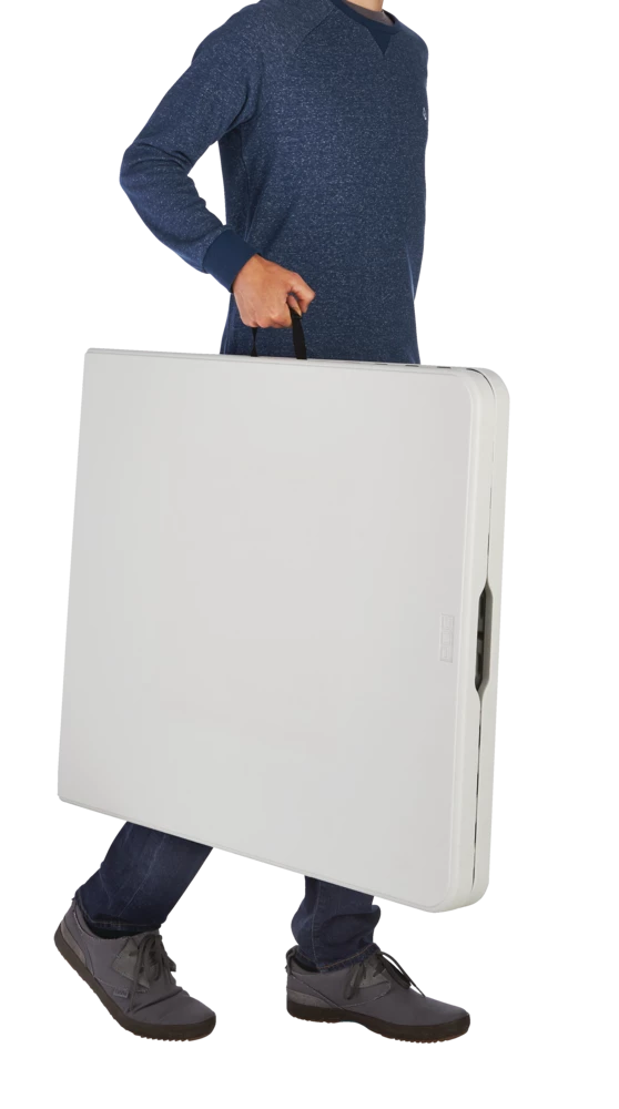 For Living 6-ft Portable Indoor/Outdoor Plastic & Metal Folding Table With Handle, White - Image 4