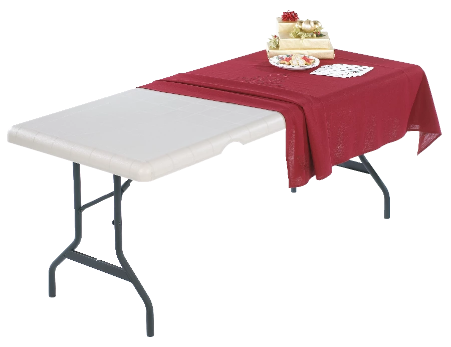 For Living 6-ft Portable Indoor/Outdoor Plastic & Metal Folding Table With Handle, White - Image 11