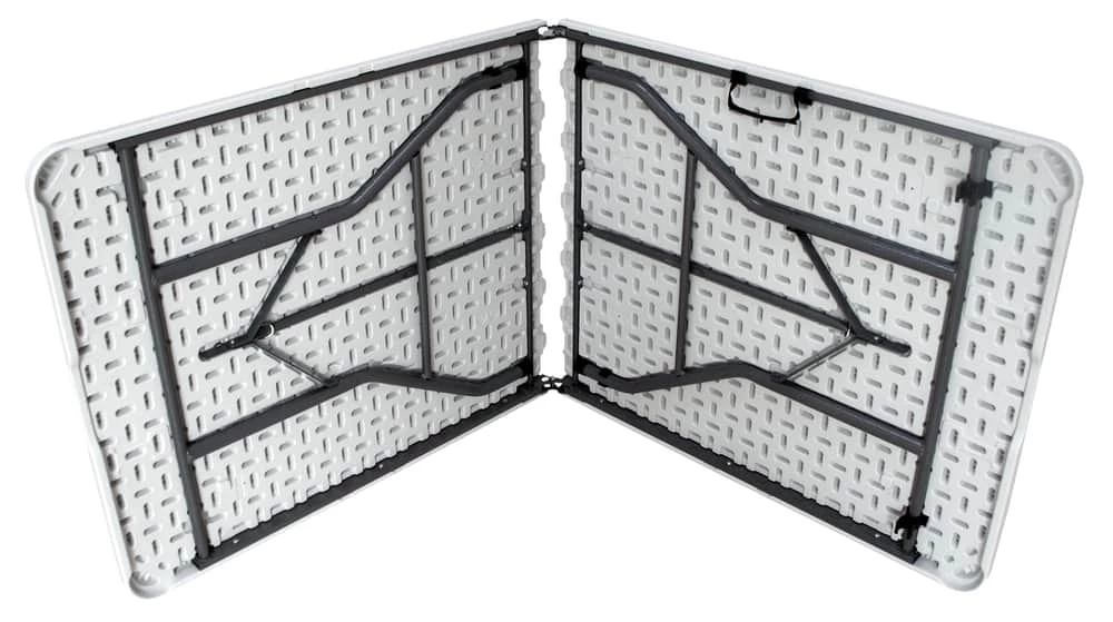 For Living 6-ft Portable Indoor/Outdoor Plastic & Metal Folding Table With Handle, White - Image 12