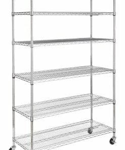 For Living Metal 6-Tier Adjustable Wire Shelving Storage Unit With Wheels
