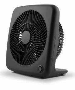 For Living Slim Portable Personal Table/Desk Fan, 2-Speed, Black, 7-in