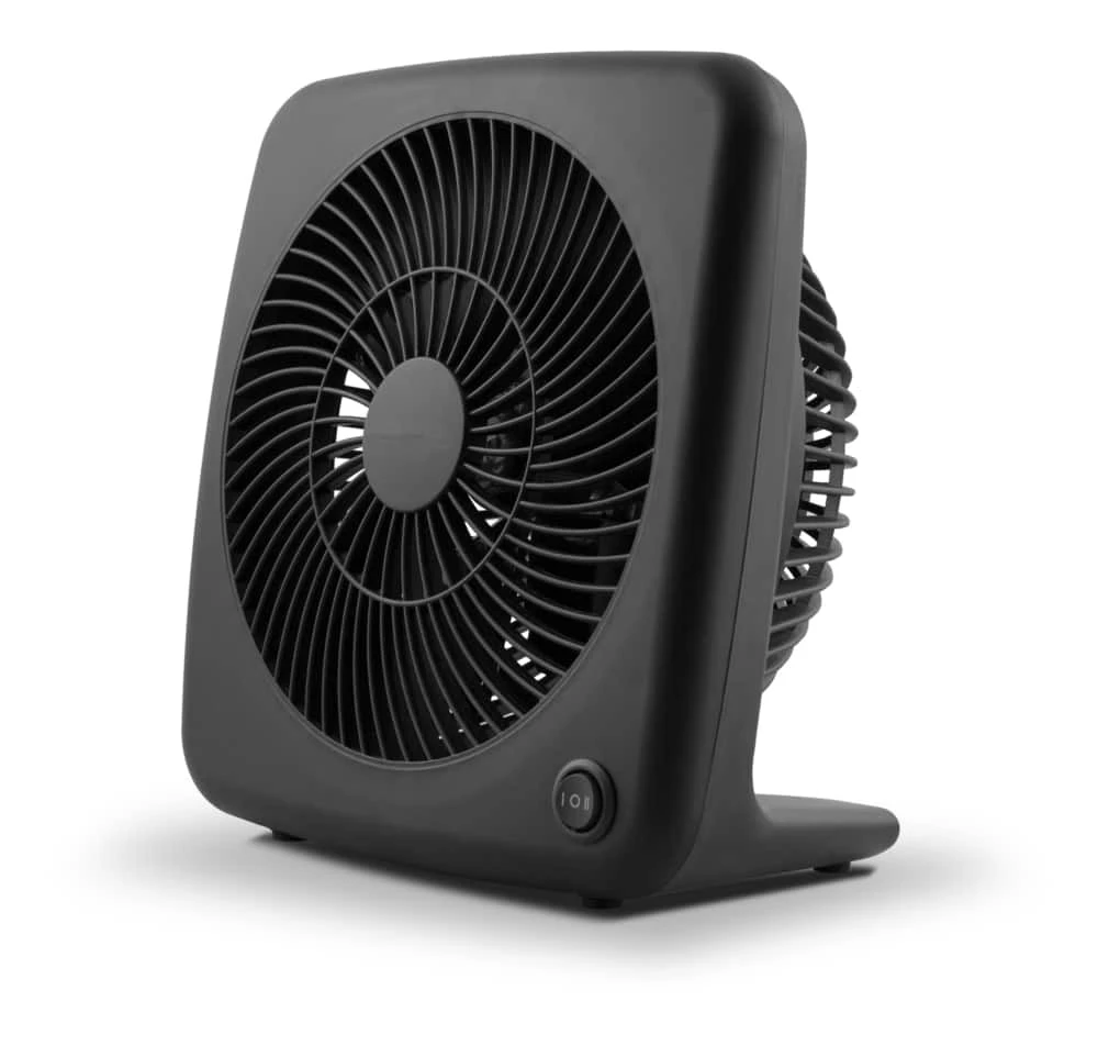 For Living Slim Portable Personal Table/Desk Fan, 2-Speed, Black, 7-in