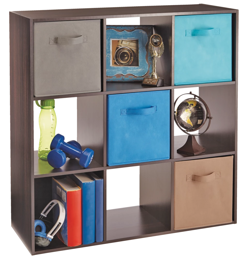 For Living 9-Cube Storage Organizer, Bookcase/Bookshelf, Black Oak Finish - Image 5