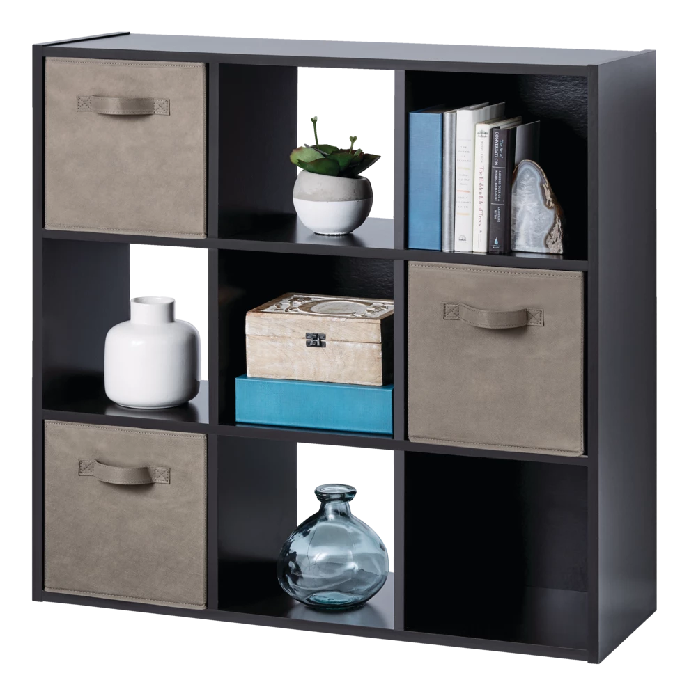 For Living 9-Cube Storage Organizer, Bookcase/Bookshelf, Black Oak Finish - Image 4