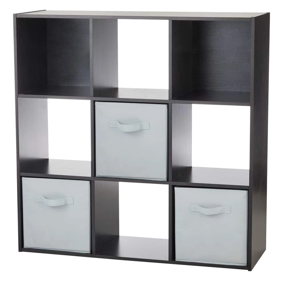 For Living 9-Cube Storage Organizer, Bookcase/Bookshelf, Black Oak Finish - Image 3