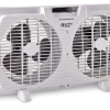 For Living Portable Twin Window Fan 2-Speed,White, 9-in