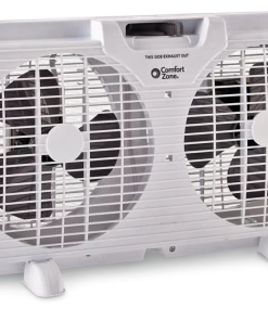For Living Portable Twin Window Fan 2-Speed,White, 9-in